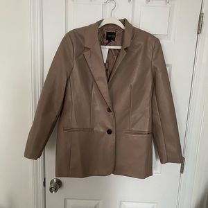Oversized Faux Leather Blazer